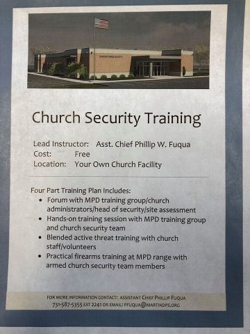 Church security training flier